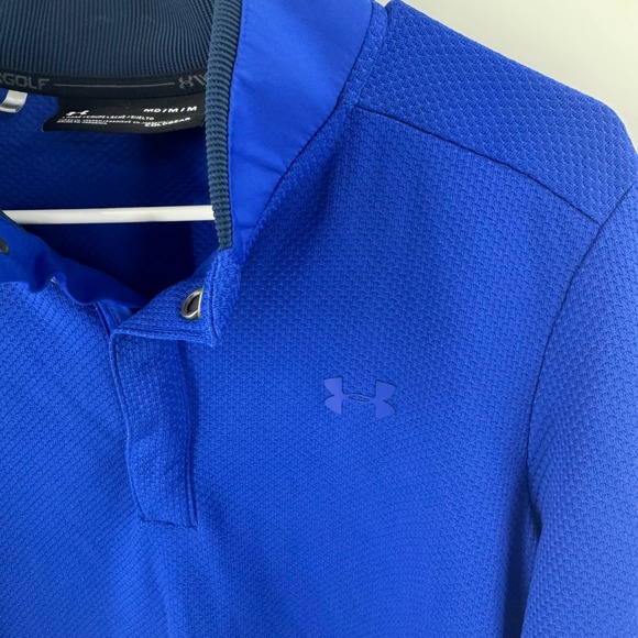 Under Armour Men's Blue ColdGear Long Sleeve Golf Pullover Sweater M - Picture 4 of 7